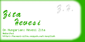 zita hevesi business card